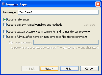 Rename refactoring wizard