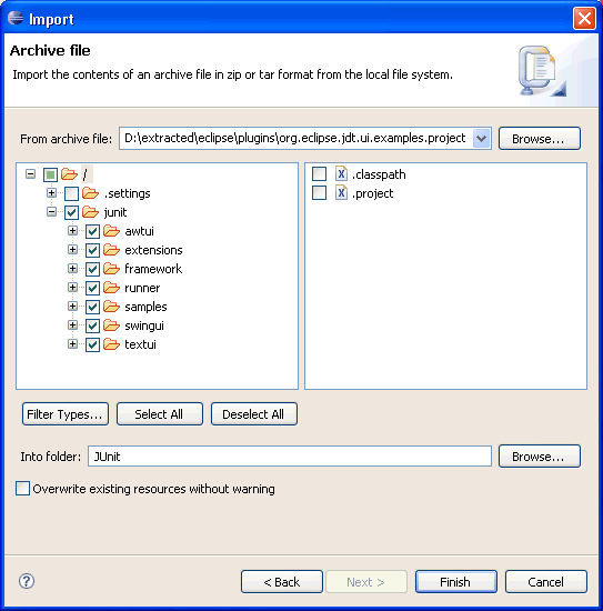 Import hierarchy list