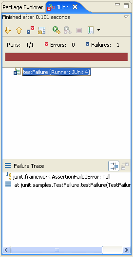 Failed test